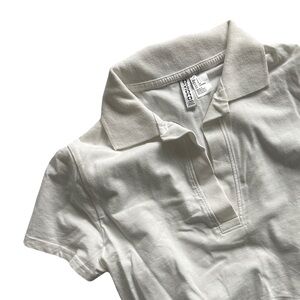 H&M White Collared Crop Top - Size S - Never Worn